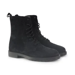 Stivaletto Donna Stringato Alto Camoscio Blu