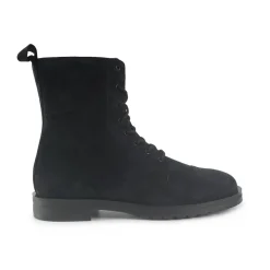 Stivaletto Donna Stringato Alto Camoscio Blu