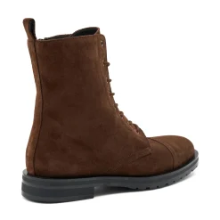 Stivaletto Donna Stringato Alto Camoscio Cacao