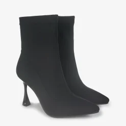 Stivaletto Tessuto Elastico Punta Nero