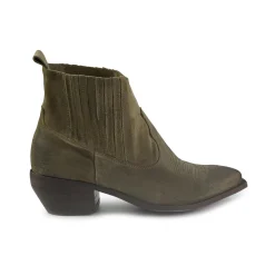 Stivaletto Texano Donna  con Impunture in Camoscio Taupe