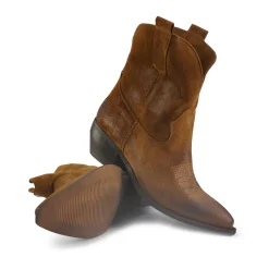 Stivaletto Texano in Camoscio Cuoio