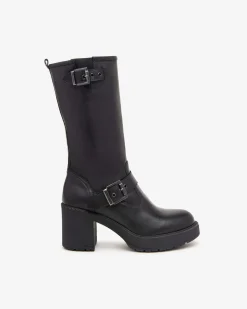 Stivali Donna Tacco Pelle Nero