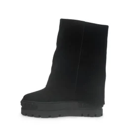 Stivali Zeppa Camoscio Nero