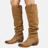 Texano Donna Camoscio Cuoio