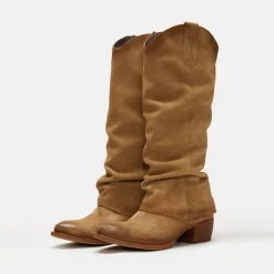 Texano Donna Camoscio Cuoio