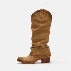 Texano Donna Camoscio Cuoio