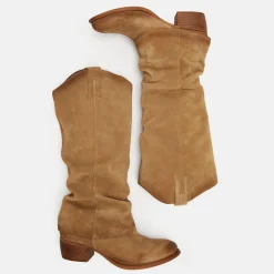 Texano Donna Camoscio Cuoio