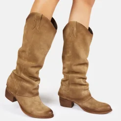 Texano Donna Camoscio Cuoio
