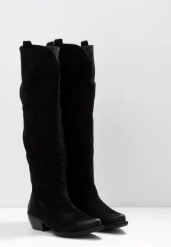 Texano Donna Camoscio Nero