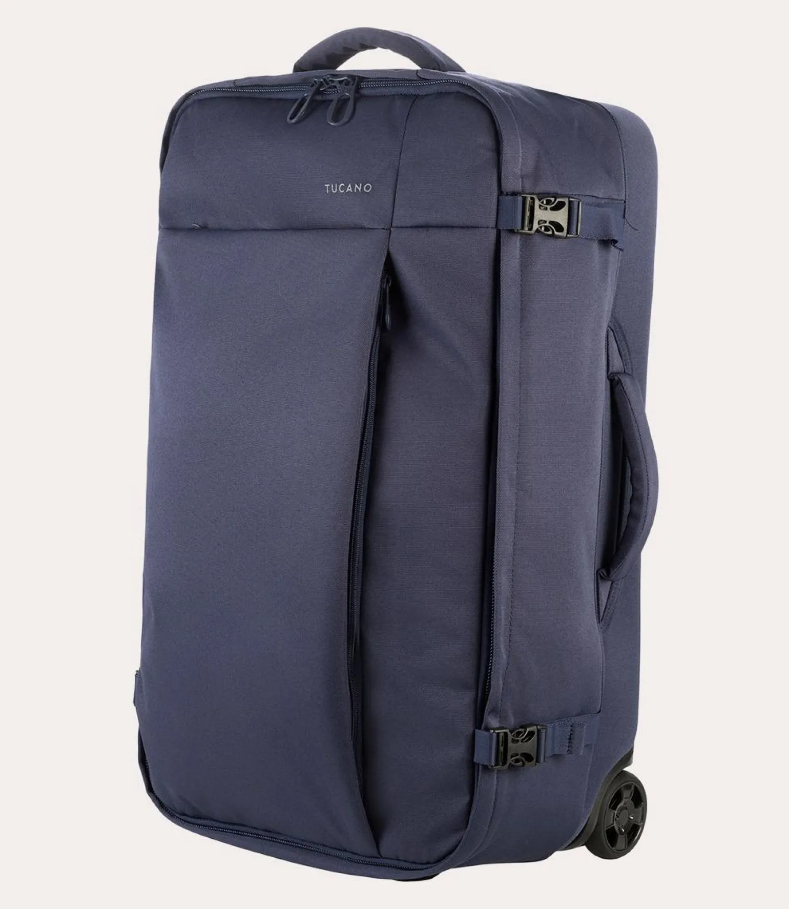 Trolley Medio Due Ruote in Tessuto Blu