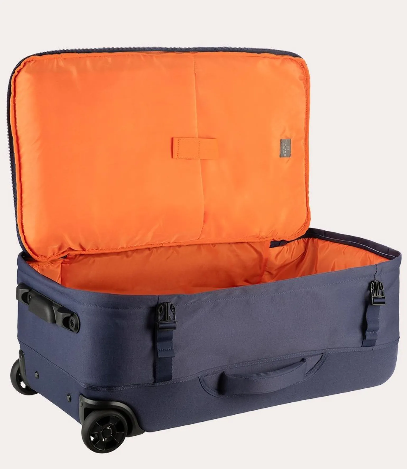 Trolley Medio Due Ruote in Tessuto Blu