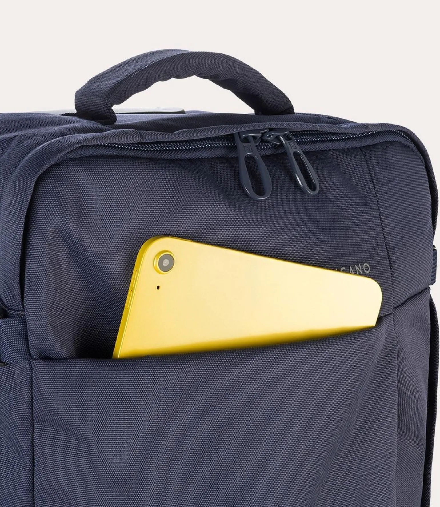Trolley Medio Due Ruote in Tessuto Blu